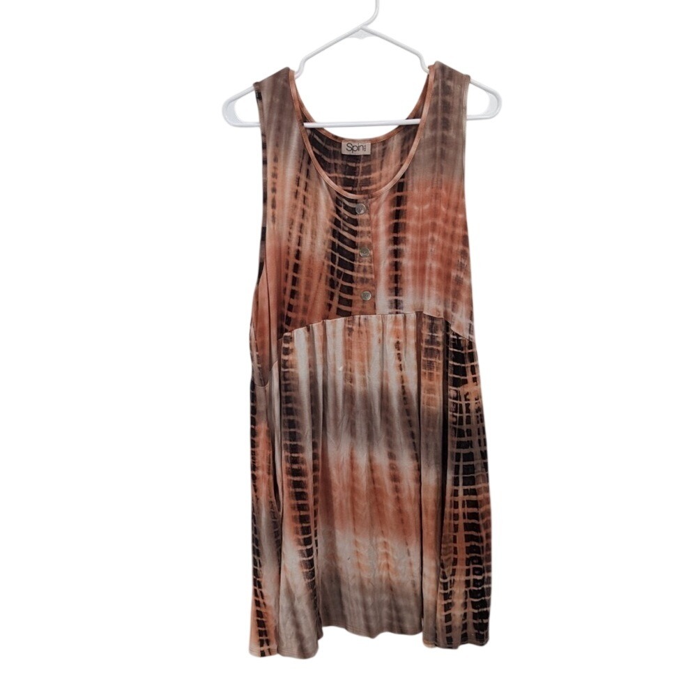 Spin Women's tan Sleeveless tunic top size L
